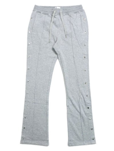 画像1: 【送料無料】EPTM. FRENCH TERRY SNAP FLARED PANT-HEATHER GY