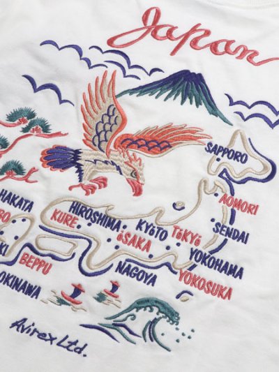 画像4: AVIREX EMBROIDERY TEE JAPAN MAP