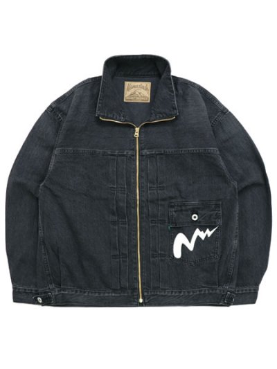 画像1: 【送料無料】MANASTASH MS DENIM ZIP JACKET BLACK USED