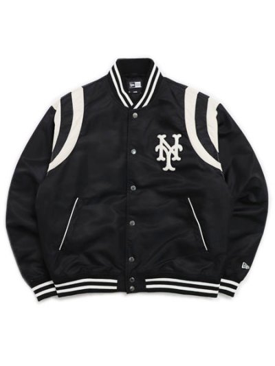 画像1: 【送料無料】NEW ERA NYLON VARSITY JACKET COOPERSTOWN METS