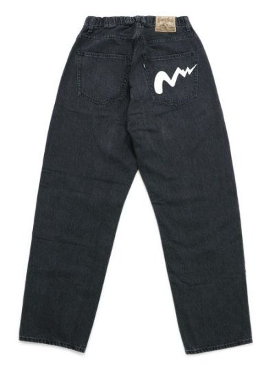 画像1: 【送料無料】MANASTASH MS DENIM SKATER PANTS BLACK USED