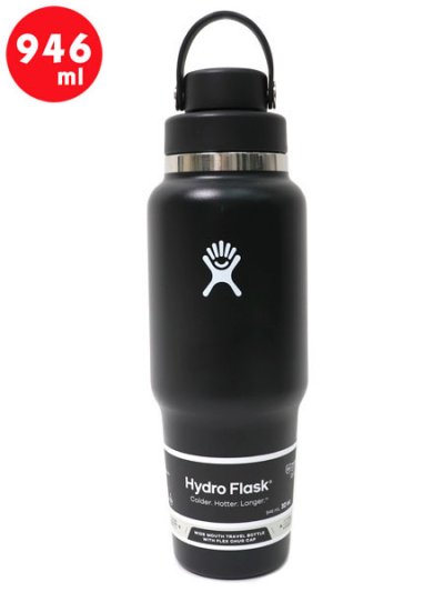 画像1: Hydro Flask 32 OZ TRAVEL BOTTLE FLEX CHUG CAP-BLACK