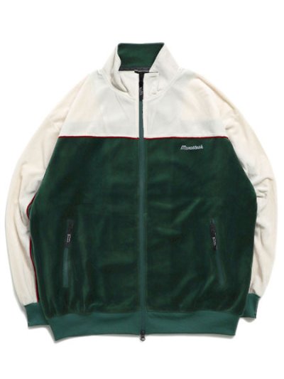 画像1: 【送料無料】MANASTASH VELVET TRACK JACKET GREEN