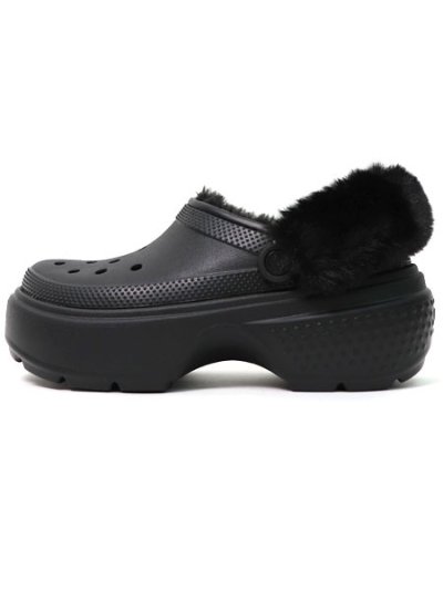 画像1: 【送料無料】crocs STOMP LINED CLOG BLACK