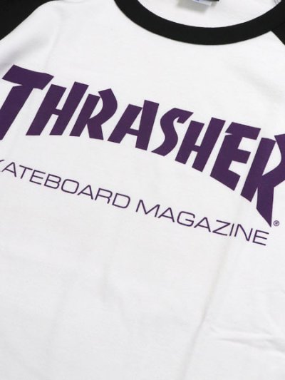 画像3: 【MEGA SALE】THRASHER MAG LOGO RAGLAN TEE WHITE/BLK/PURPLE