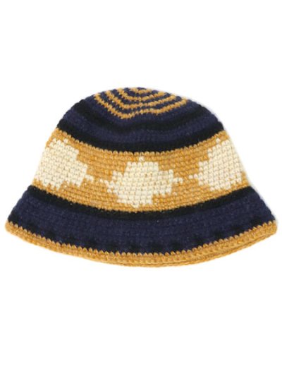 画像1: SUBLIME FINE HAND KNIT HAT NAVY MIX