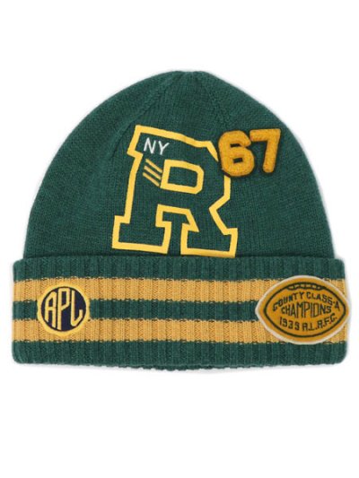 画像1: 【送料無料】POLO RALPH LAUREN LETTERMAN RIB KNIT BEANIE