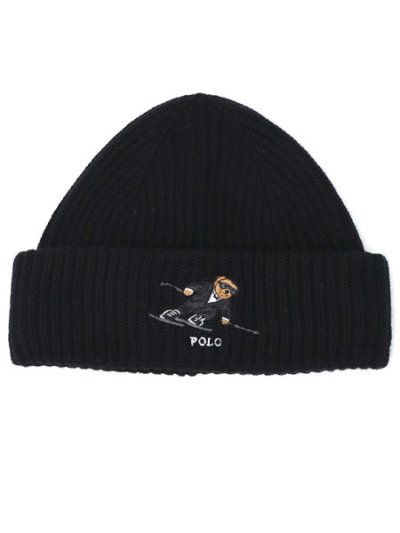 画像1: 【送料無料】POLO RALPH LAUREN SKI BEAR MERINO WOOL RIB KNIT BEANIE