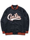 【送料無料】COOKIES CLOTHING BASES LOADED SATIN VARSITY JACKET BLACK