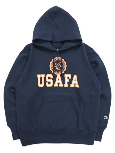 画像1: 【送料無料】CHAMPION RW PO HOODED SWEATSHIRT USAFA-DARK NAVY