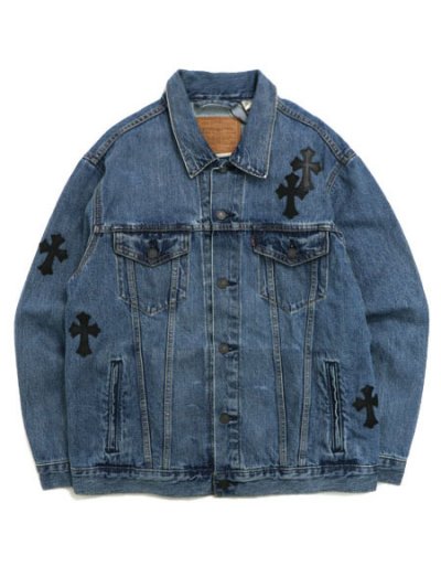 画像1: 【送料無料】ADVANCE LEVIS CROSS DENIM JACKET LT BLUE WASH