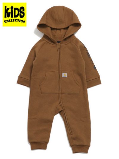 画像1: 【KIDS】CARHARTT KIDS FLEECE ZIP COVERALL-CARHARTT BROWN