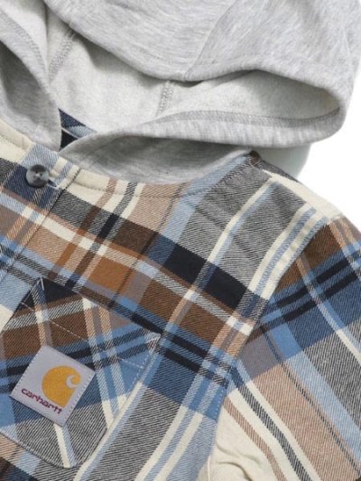 画像3: 【KIDS】CARHARTT KIDS CHILD LS FLANNEL HOODDED SHIRT-MALT