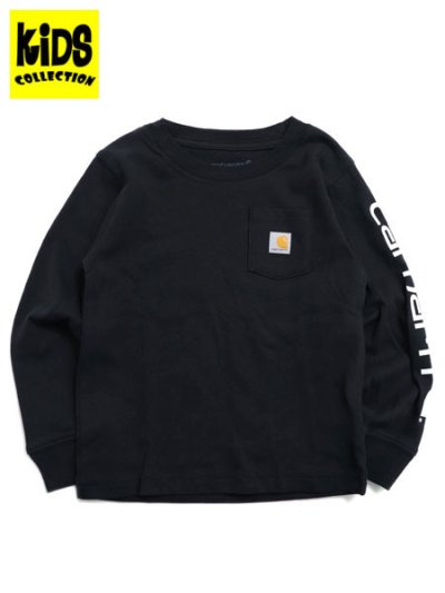 画像1: 【KIDS】CARHARTT KIDS TD LS GRAPHIC POCKET TEE-CAVIAR BK