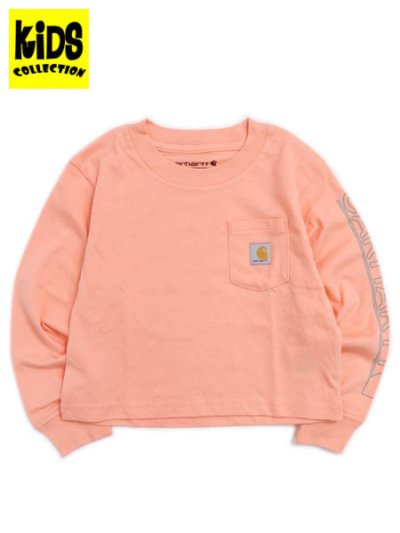 画像1: 【KIDS】CARHARTT KIDS TD LS GRAPHIC POCKET TEE-PEACH AMB