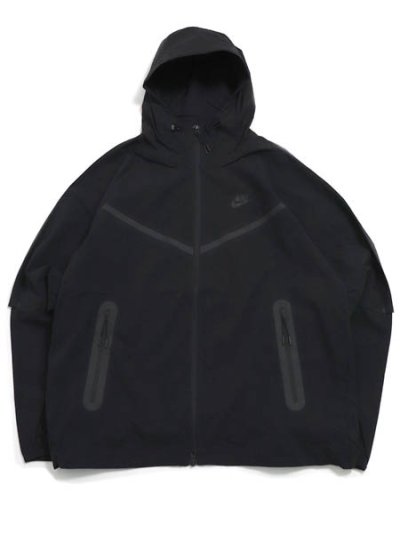 画像1: 【送料無料】NIKE TECH WINDRUNNER WOVEN FZ JACKET-BLACK