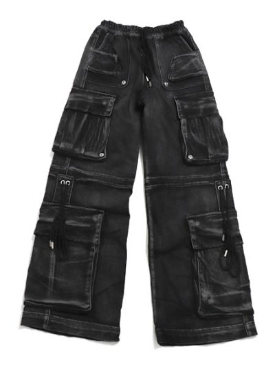 画像1: 【送料無料】GUAPI IRON GREY CARGO DENIM