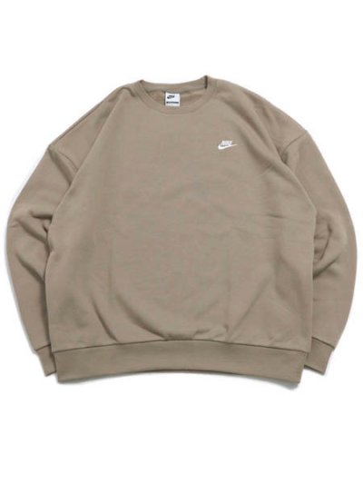 画像1: NIKE CLUB FT OVERSIZED CREW-KHAKI/WHITE