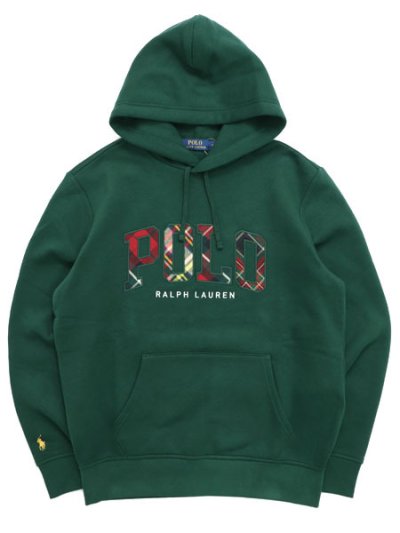 画像1: 【送料無料】POLO RALPH LAUREN PLAID-LOGO FLEECE HOODIE