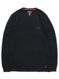 POLO RALPH LAUREN FOLDED WAFFLE L/S CREW POLO BK/RL2000 RD