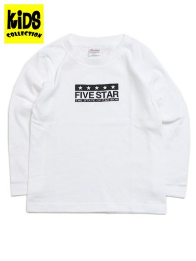 画像1: 【KIDS】FIVE STAR KIDS L/S TEE-WHITE/BLACK