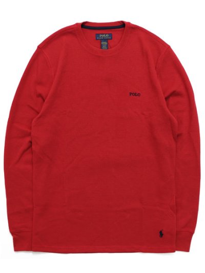 画像1: POLO RALPH LAUREN FOLDED WAFFLE L/S CREW RL2000 RD/C.NAVY