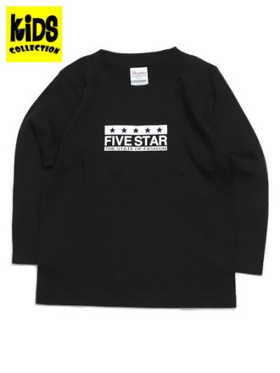 画像1: 【KIDS】FIVE STAR KIDS L/S TEE-BLACK/WHITE