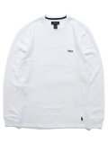 POLO RALPH LAUREN FOLDED WAFFLE L/S CREW WHITE/CRUISE NAVY