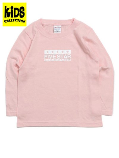 画像1: 【KIDS】FIVE STAR KIDS L/S TEE-LIGHT PINK/WHITE