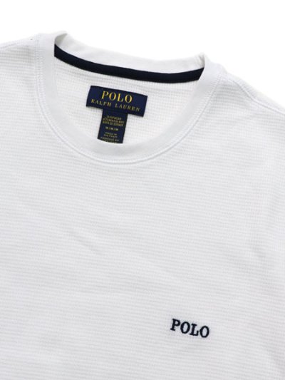 画像3: POLO RALPH LAUREN FOLDED WAFFLE L/S CREW WHITE/CRUISE NAVY