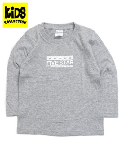 画像1: 【KIDS】FIVE STAR KIDS L/S TEE-HEATHER GREY/WHT