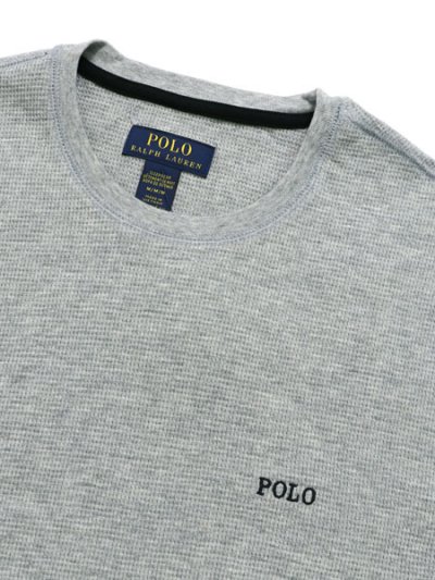 画像3: POLO RALPH LAUREN FOLDED WAFFLE L/S CREW ANDOVER HTR/BLACK