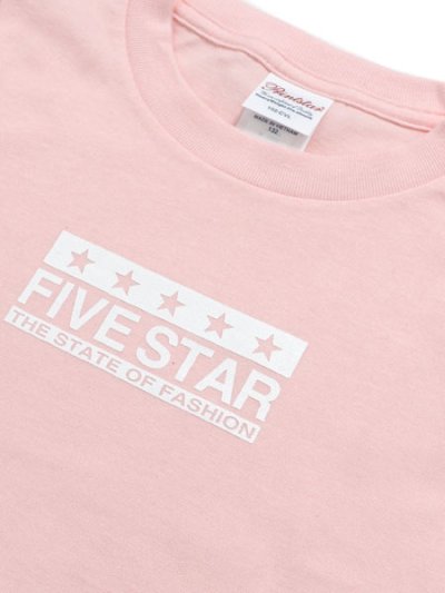 画像3: 【KIDS】FIVE STAR KIDS L/S TEE-LIGHT PINK/WHITE