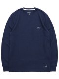 POLO RALPH LAUREN FOLDED WAFFLE L/S CREW CRUISE NAVY/WHITE