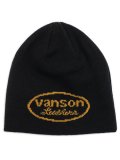 VANSON JACQUARD LOGO BEANIE BLACK/YELLOW