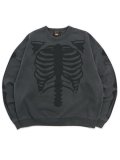 【送料無料】VANSON PIGMENT DYED BONE CREW SWEAT BLACK/BLACK