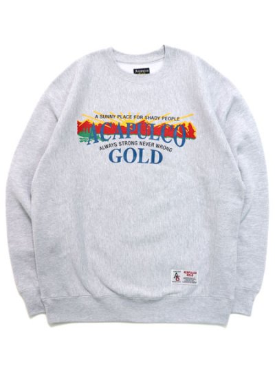 画像1: 【送料無料】ACAPULCO GOLD MOUNTAIN RANGE CREWNECK SWEATSHIRT H.GRY