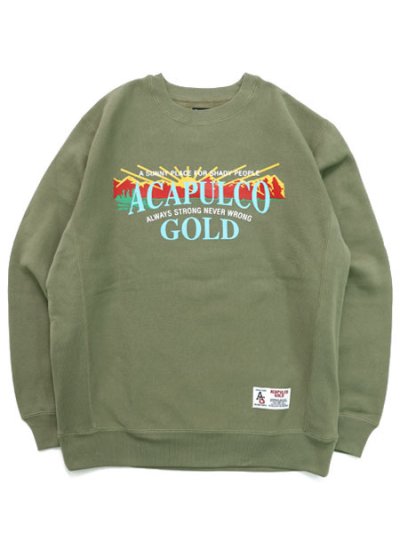 画像1: 【送料無料】ACAPULCO GOLD MOUNTAIN RANGE CREWNECK SWEATSHIRT ARMY