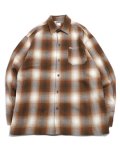 CALTOP FL PLAID L/S SHIRT LIGHT BROWN/IVORY