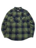 【送料無料】ADVANCE LEVIS CHECK SHIRT CROSS LEATHER OLIVE GR