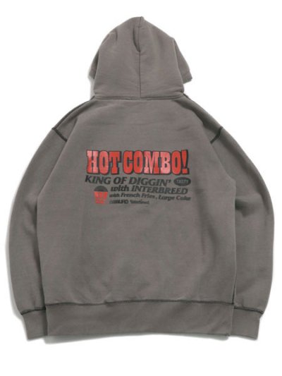 画像1: 【送料無料】INTERBREED KING OF DIGGIN' FADED ZIP HOODIE W.BLACK