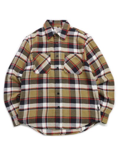 画像1: AVIREX DAILY FLANNEL CHECK SHIRT BEIGE