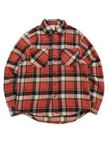 AVIREX DAILY FLANNEL CHECK SHIRT ORANGE