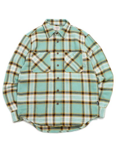 画像1: AVIREX DAILY FLANNEL CHECK SHIRT E.GREEN