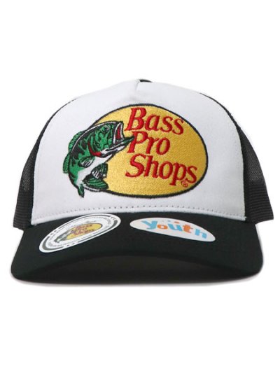 画像2: 【KIDS】BASS PRO SHOPS YOUTH EMB LOGO MESH TRUCKER CAP BLACK/WH