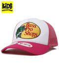 【KIDS】BASS PRO SHOPS YOUTH EMB LOGO MESH TRUCKER CAP PINK/WHT