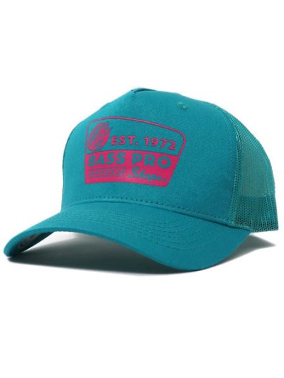 画像1: BASS PRO SHOPS VINTAGE SIGN TRUCKER CAP-AQUA