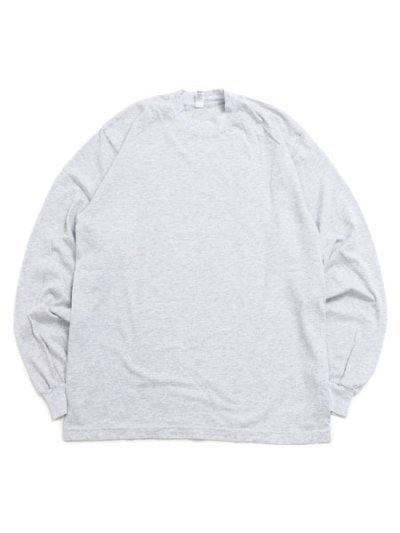 画像1: LOS ANGELES APPAREL 6.5oz GARMENT DYED CREW L/S TEE-ASH