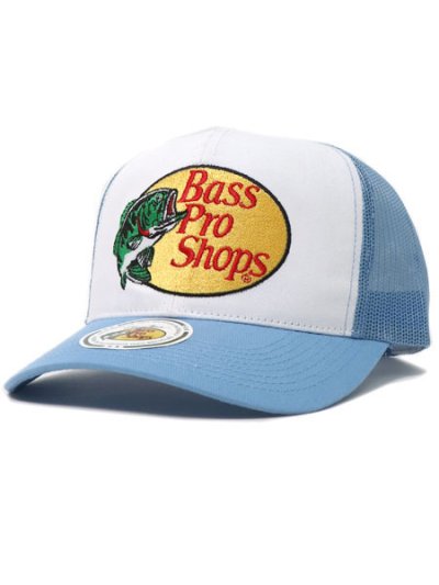 画像1: BASS PRO SHOPS EMBROIDERED LOGO MESH TRUCKER CAP LB/WH