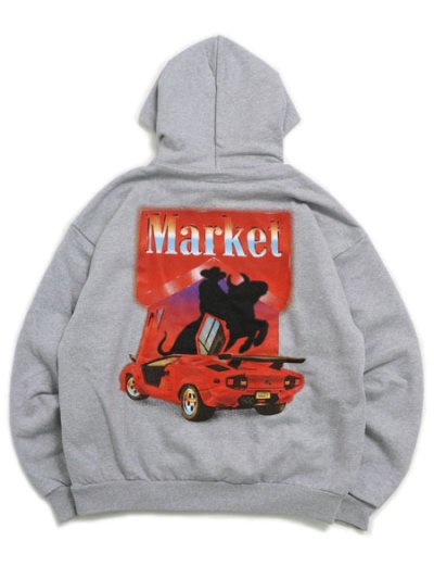 画像1: 【送料無料】MARKET BULLRIDER HOODIE ASH